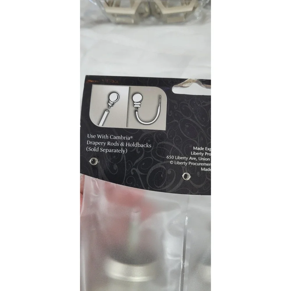 NEW Cambria Premier Finials Graphite Cage Metal For Curtin Rods